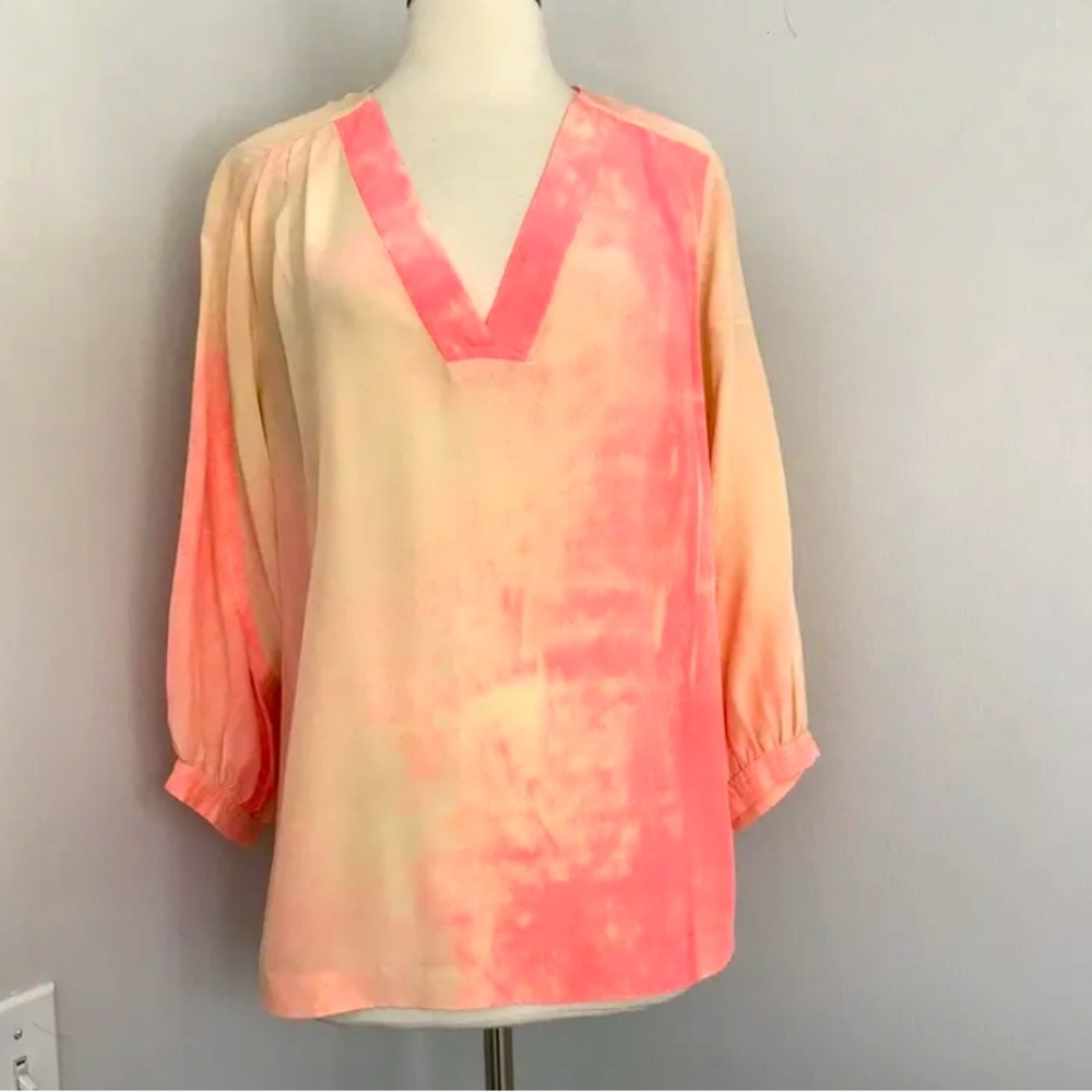 Diane Von Furstenberg Cahil Silk Ombre Top Size 8